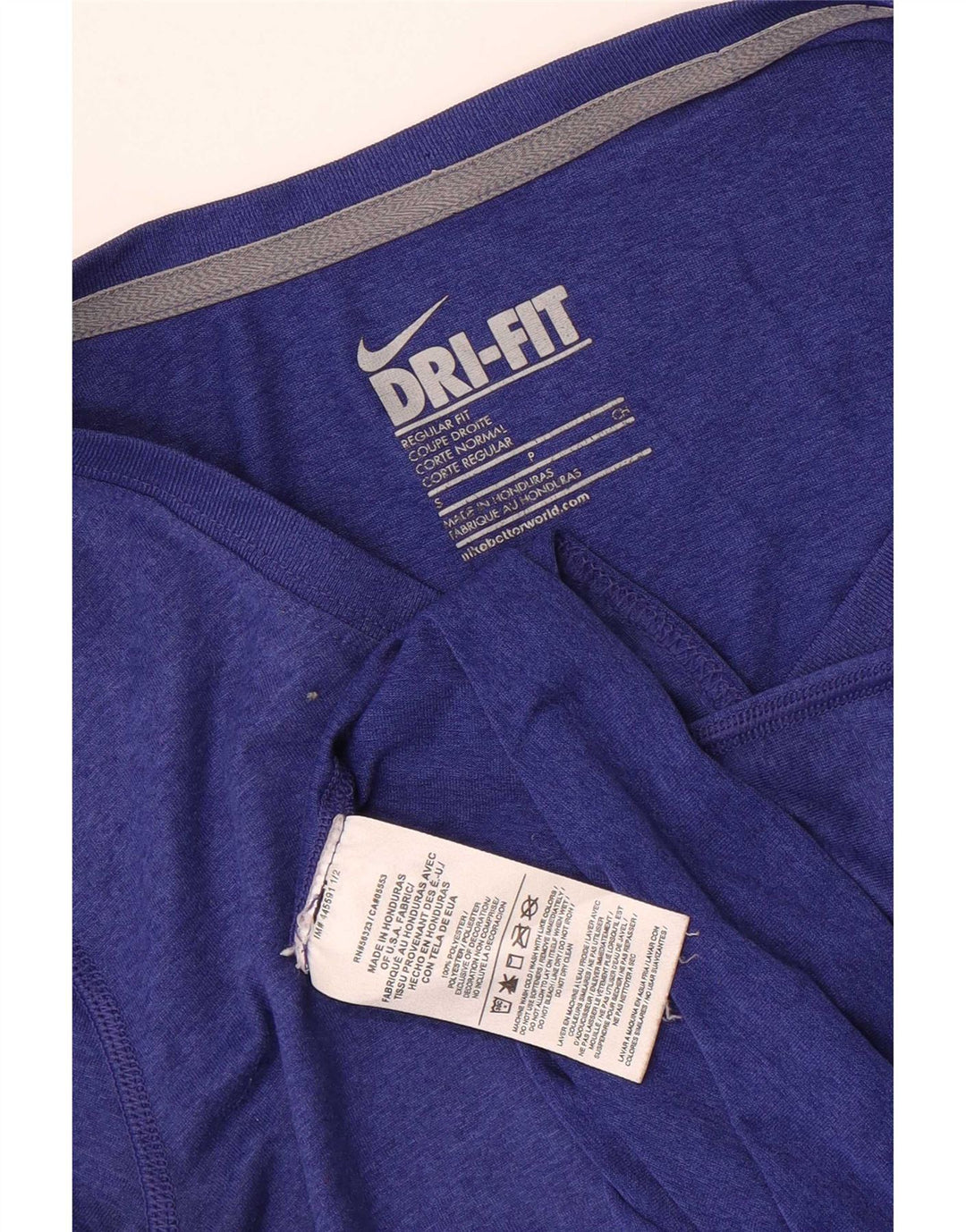T-shirt Nike Dri Fit Regular Fit da donna UK 10 Small Blu Poliestere