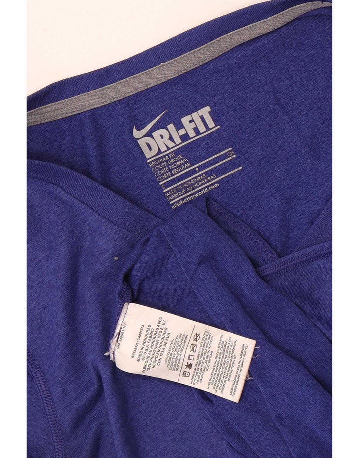 T-shirt Nike Dri Fit Regular Fit da donna UK 10 Small Blu Poliestere