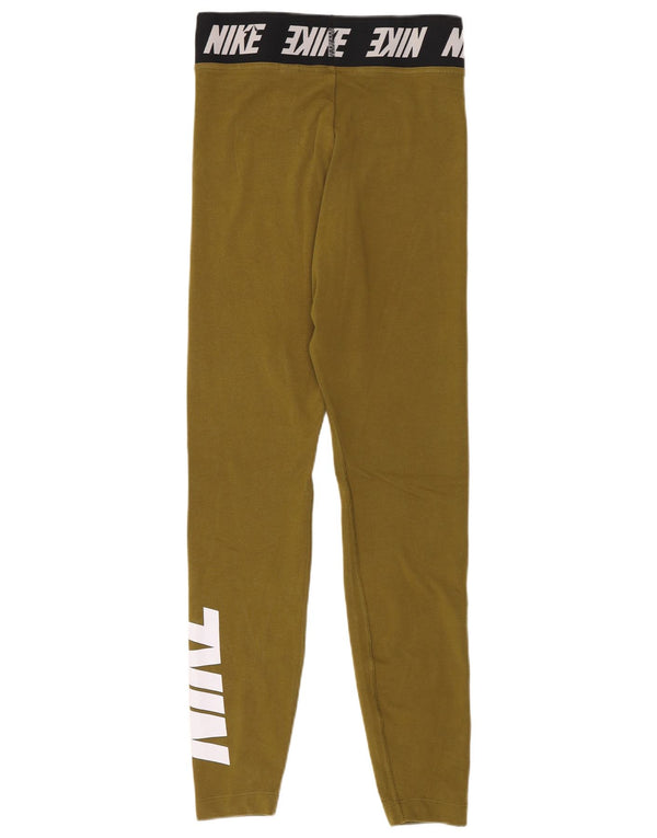 Leggings grafici da donna Nike UK 4 XS verde cotone sportivo