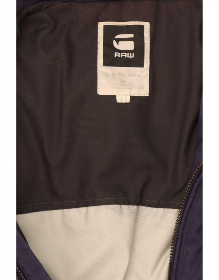 Giubbotto bomber con cappuccio da uomo G-Star UK 40 grande poliestere blu navy