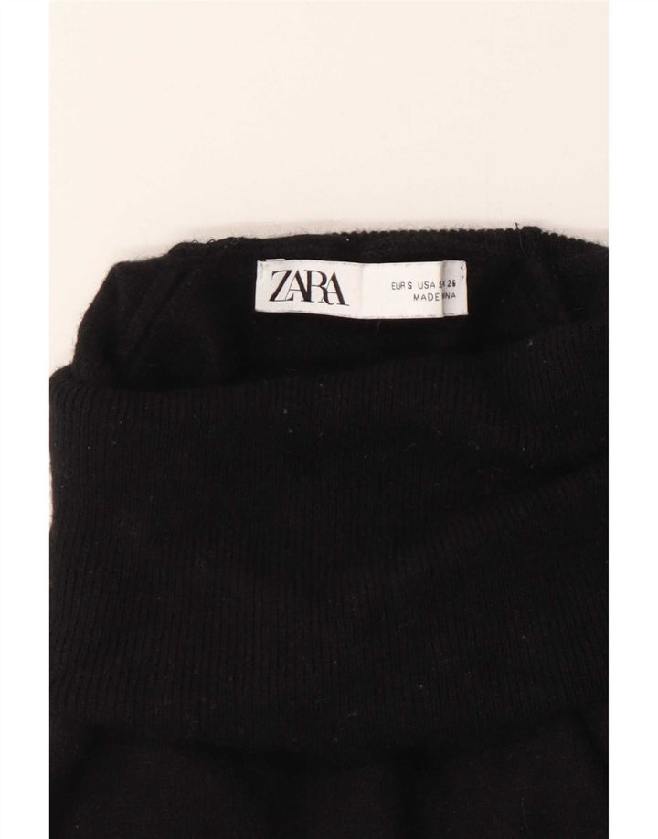 Maglione maglione a collo alto da donna Zara UK 10 piccolo in lana nera