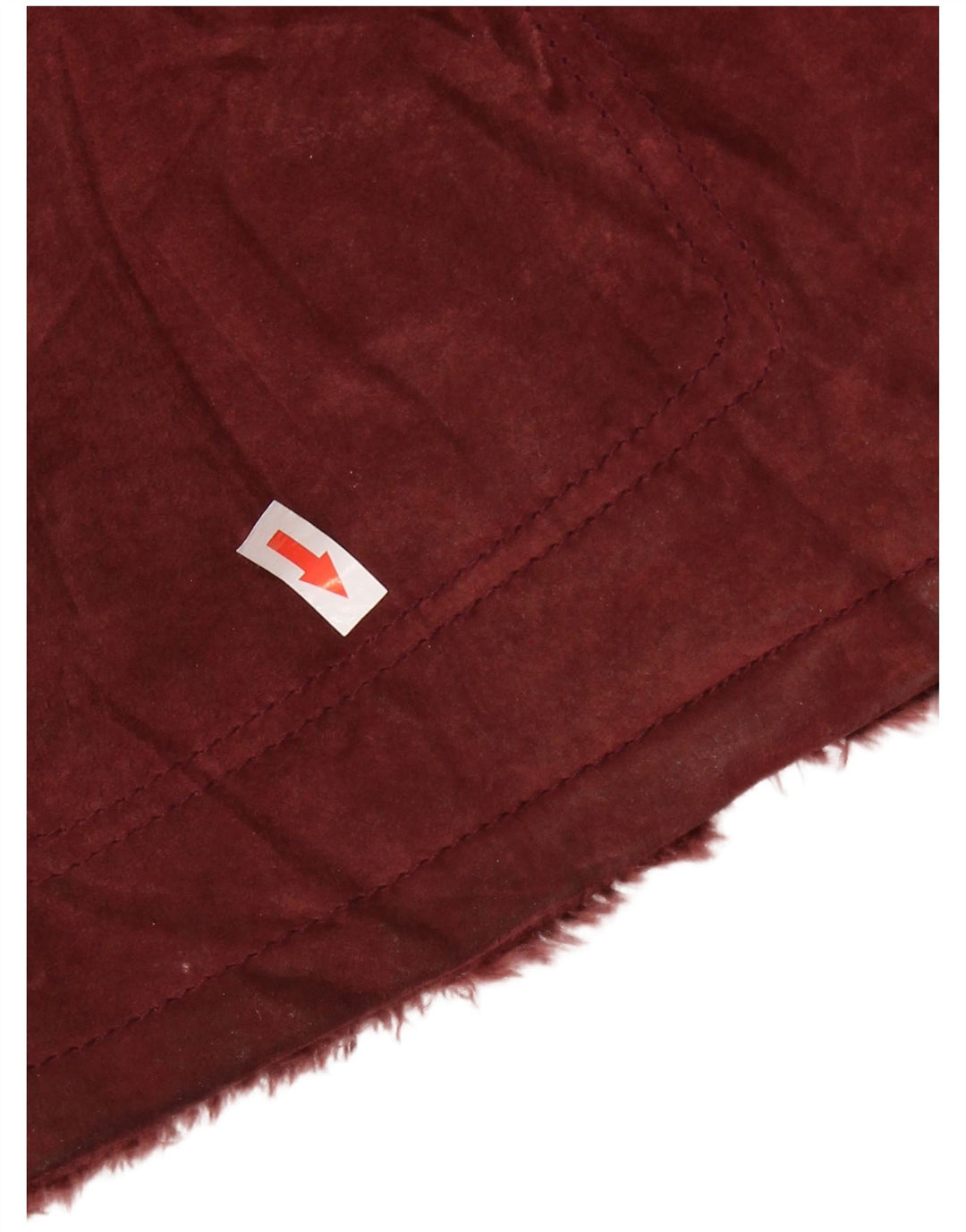Giacca da donna in pelle scamosciata Sherpa VINTAGE UK 14 in pelle bordeaux media