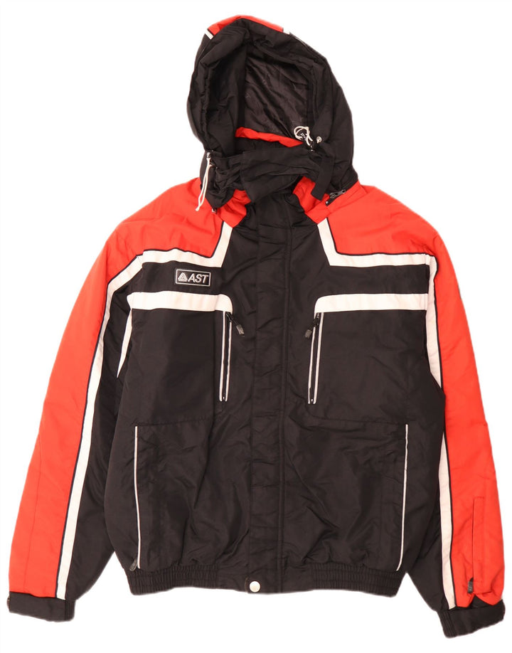Giacca da sci con cappuccio da uomo AST UK 40 Large Nero Colorblock Poliammide