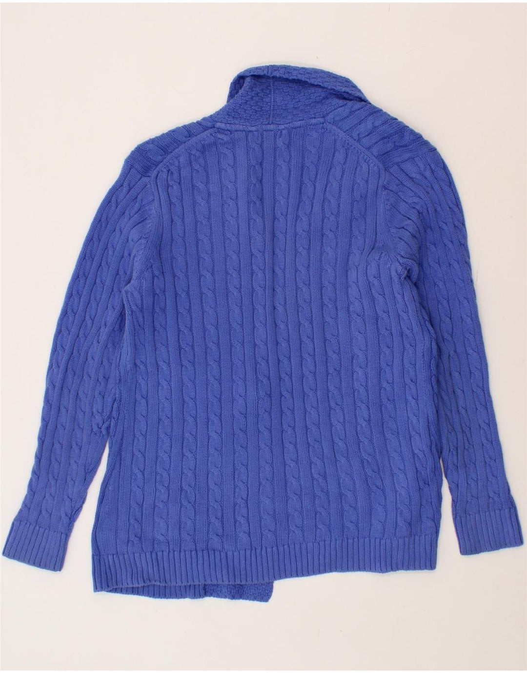 L.L.BEAN Womens Open Cardigan Sweater UK 16 Large Blue Cotton Vintage L.L.Bean and Second-Hand L.L.Bean from Messina Hembry 