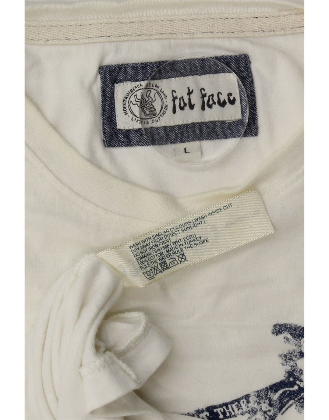 T-shirt grafica da uomo Fat Face Top grande in cotone bianco