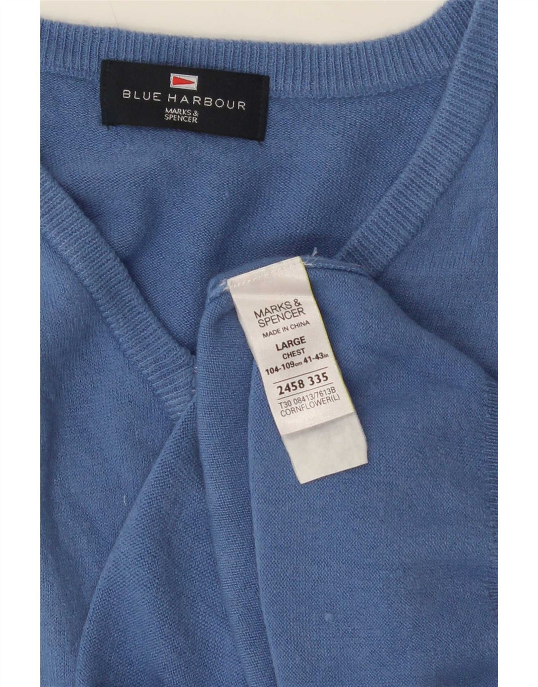 Marks & Spencer Canotta da uomo blu Harbour Vest grande in acrilico