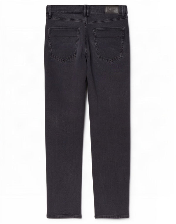 Marks & Spencer Mens Straight Casual Trousers W36 L33 Navy Blue Cotton
