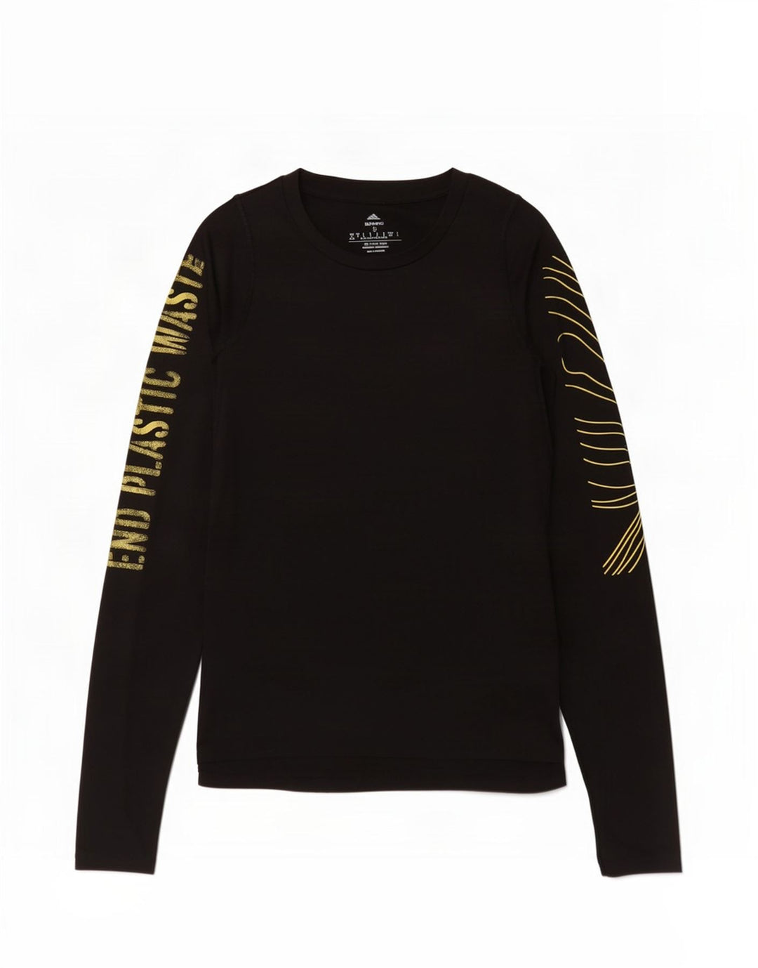 Adidas Donna Graphic Top Manica Lunga UK 8/10 Piccolo Poliestere Nero