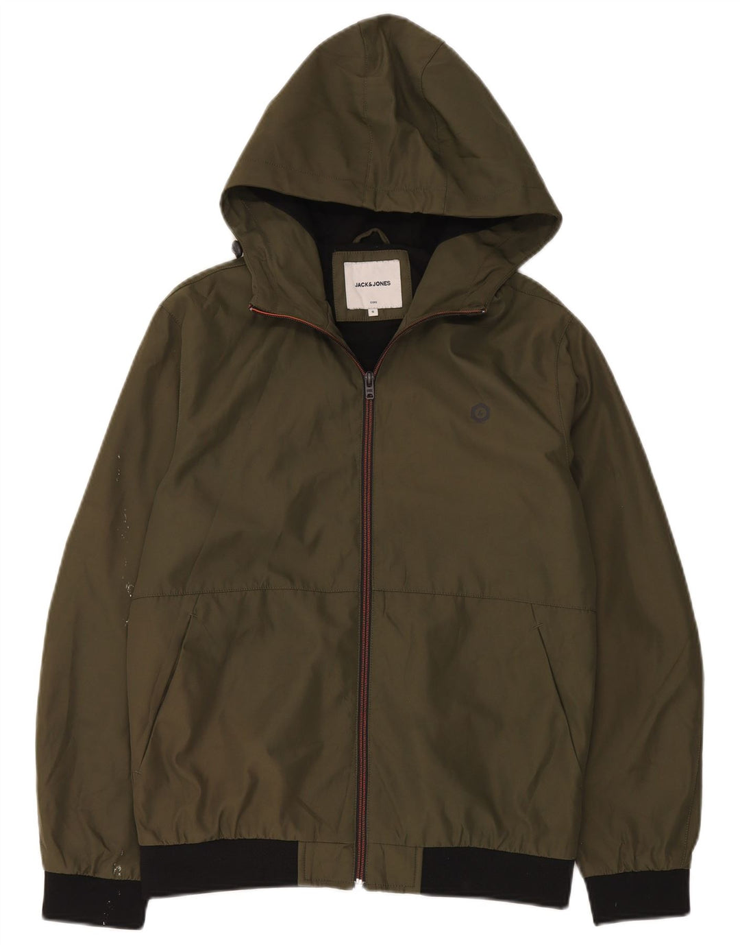 Giacca a vento con cappuccio da uomo Jack & Jones UK 36 Small Poliestere kaki