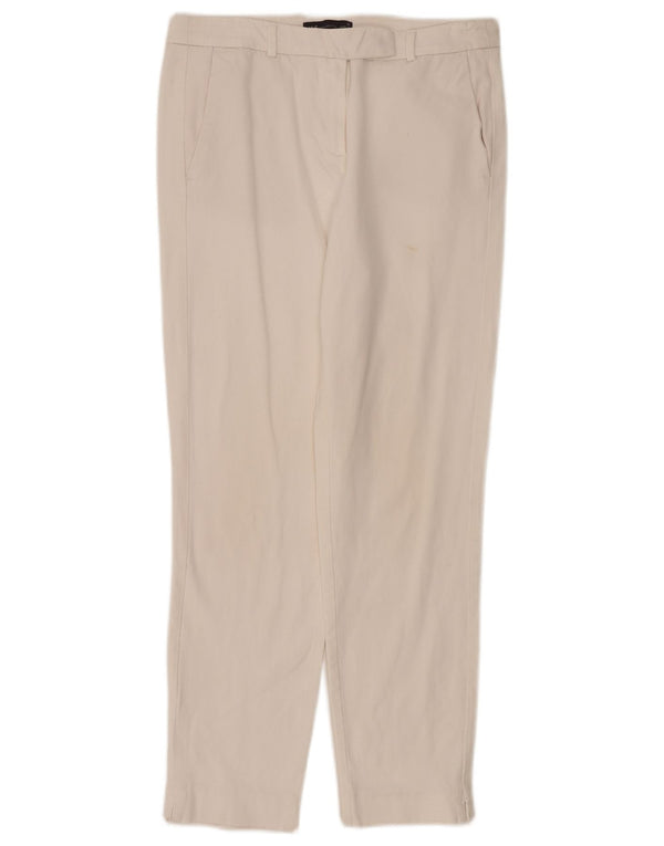Marks & Spencer Womens Slim Suit Trousers UK 12 Medium W30 L28 Off White