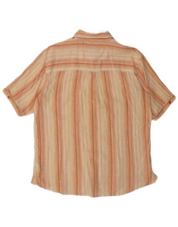 Camicia a maniche corte da uomo Wrangler in cotone a righe beige medio