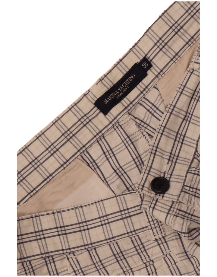 Pantaloncini chino da uomo Marina Yachting IT 50 Large W36 a quadri bianchi