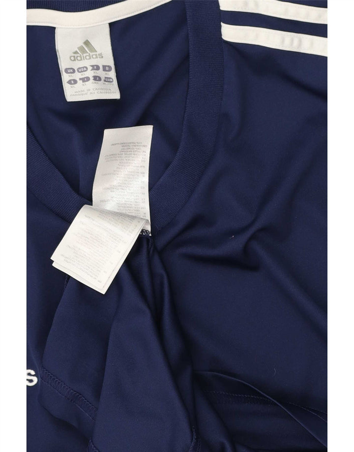 T-shirt Adidas Climalite da uomo Top XL Poliestere a righe blu navy