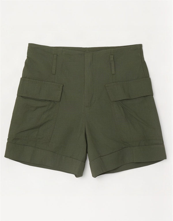 Pantaloncini cargo a vita alta da donna Zara XS W24 lino kaki