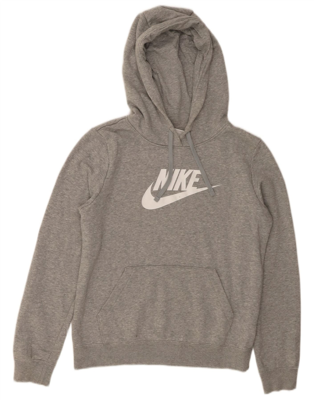 NIKE Felpa con cappuccio grafica oversize da donna UK 6 XS Cotone chiazzato grigio