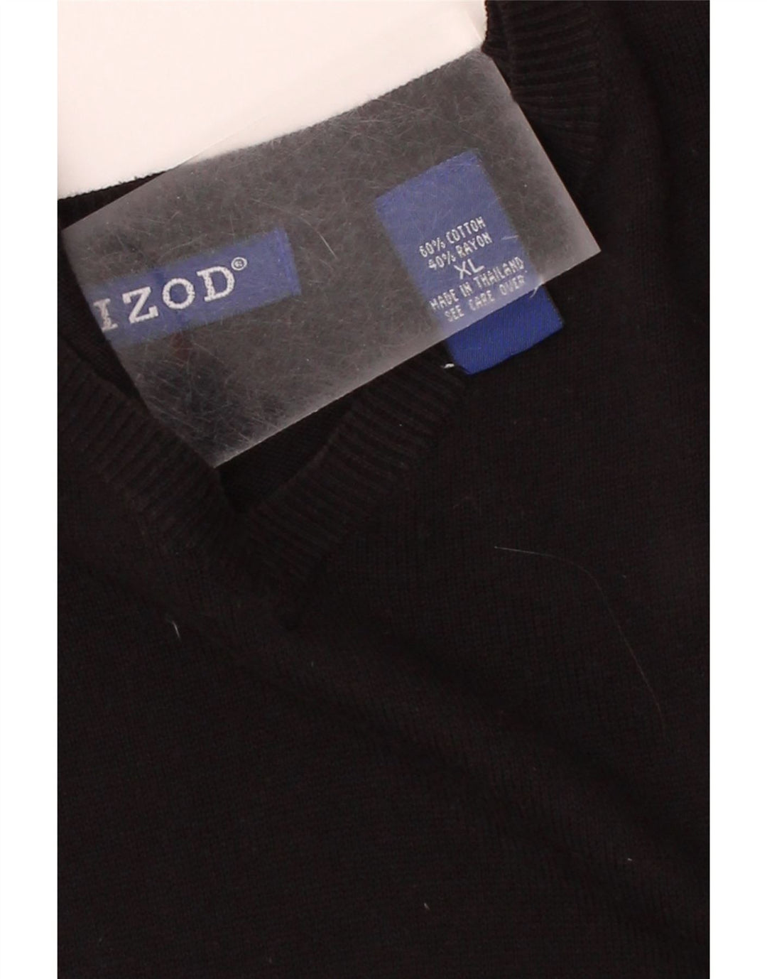 IZOD Mens V-Neck Jumper Sweater XL Black Cotton Vintage Izod and Second-Hand Izod from Messina Hembry 
