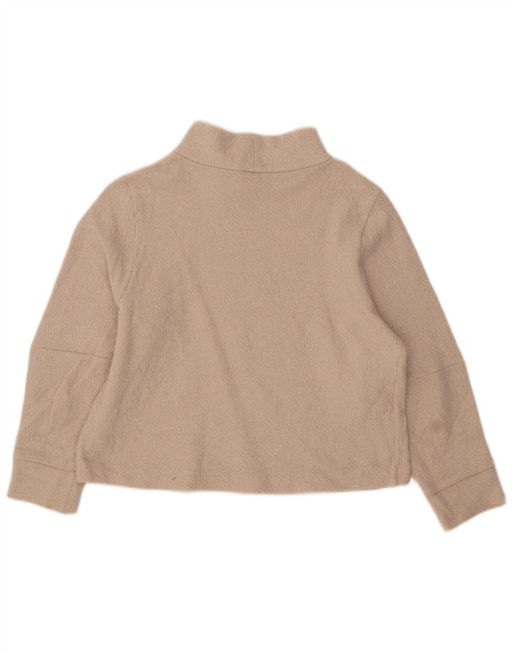 Maglione da donna con collo alto e maniche a 3/4 Cos UK 14 Lana beige medio