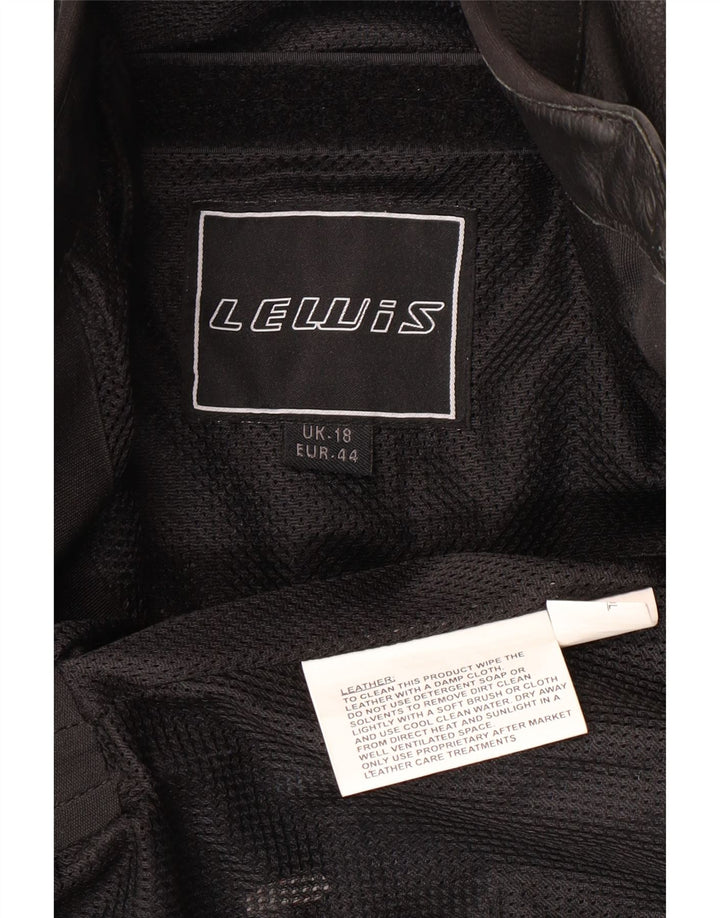Giacca da motociclista in pelle da donna LEWIS UK 18 XL Pelle nera