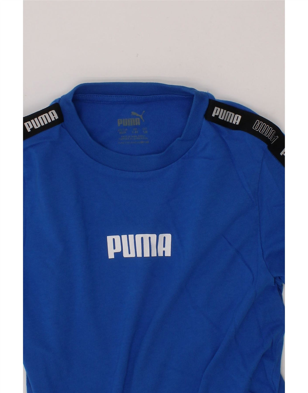 PUMA Boys Graphic T-Shirt Top 7-8 Years Blue Cotton Vintage Puma and Second-Hand Puma from Messina Hembry 