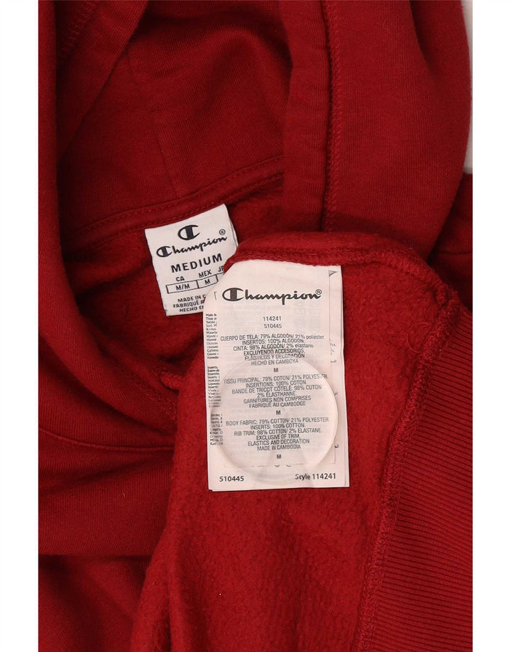 Felpa con cappuccio da uomo Champion in cotone rosso medio