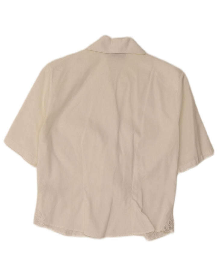 Naracamicee Camicia a maniche corte da donna Camicetta UK 12 Cotone bianco medio