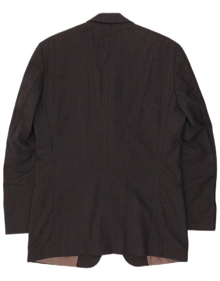 Giacca blazer da uomo a 3 bottoni HUGO BOSS UK 40 Large in lana grigia