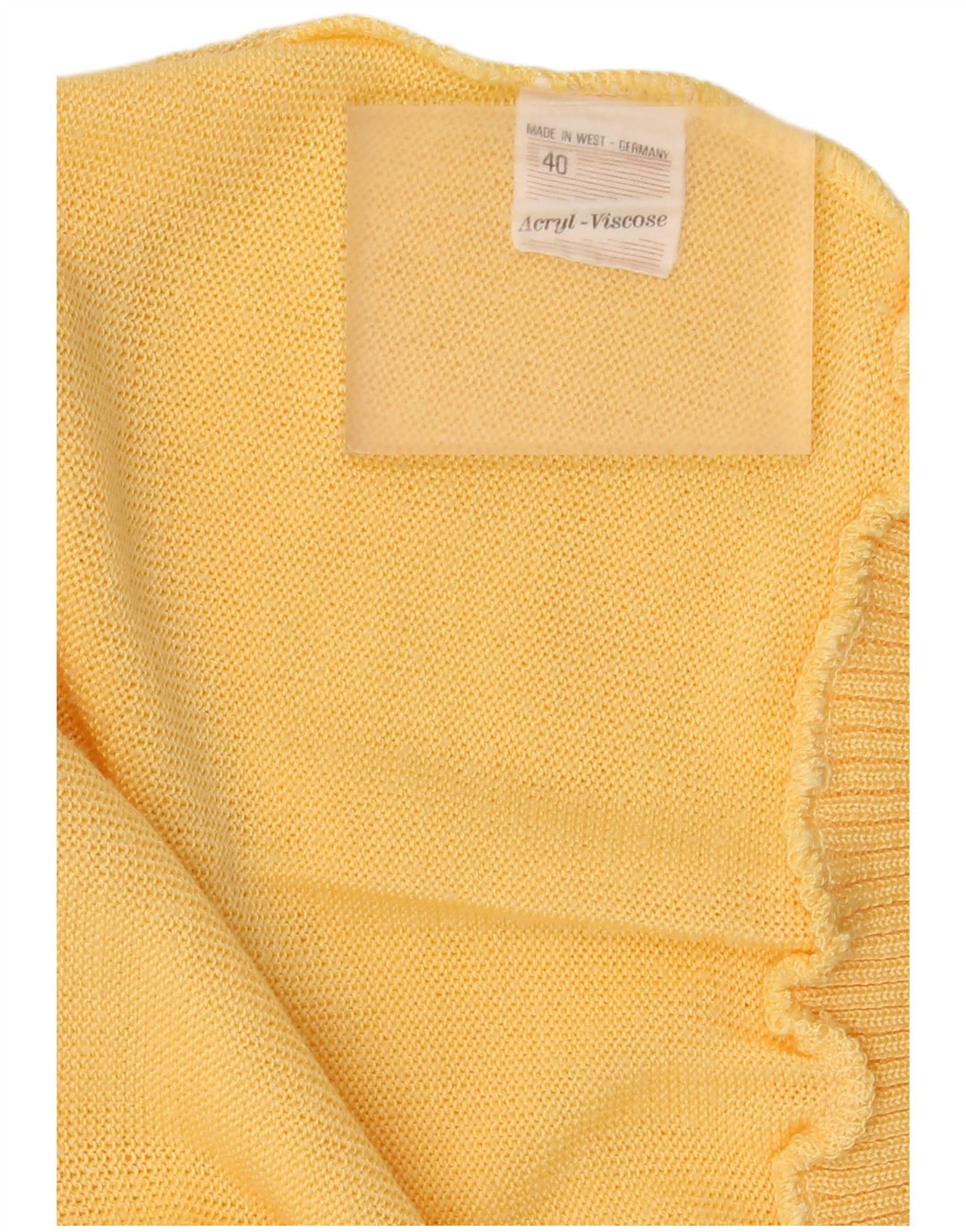 Maglione vintage da donna con scollo a barca EU 40 Giallo medio geometrico