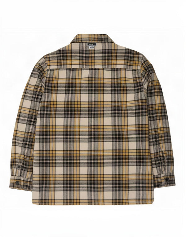 Marks & Spencer Camicia overshirt da uomo in flanella di cotone a quadri gialli grandi