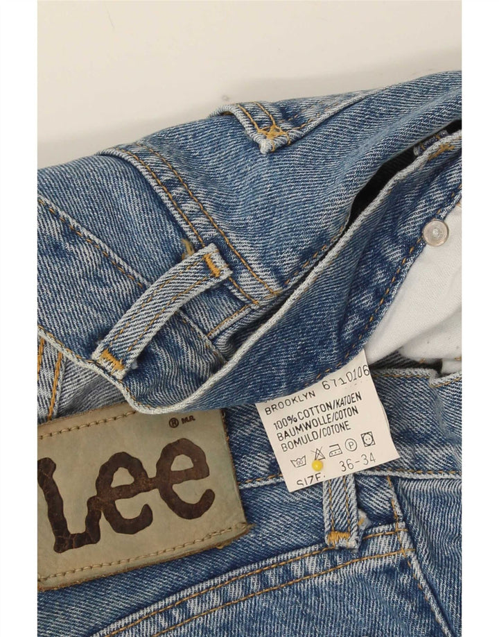 Pantaloncini di jeans Lee Brooklyn da uomo grandi W36 in cotone blu