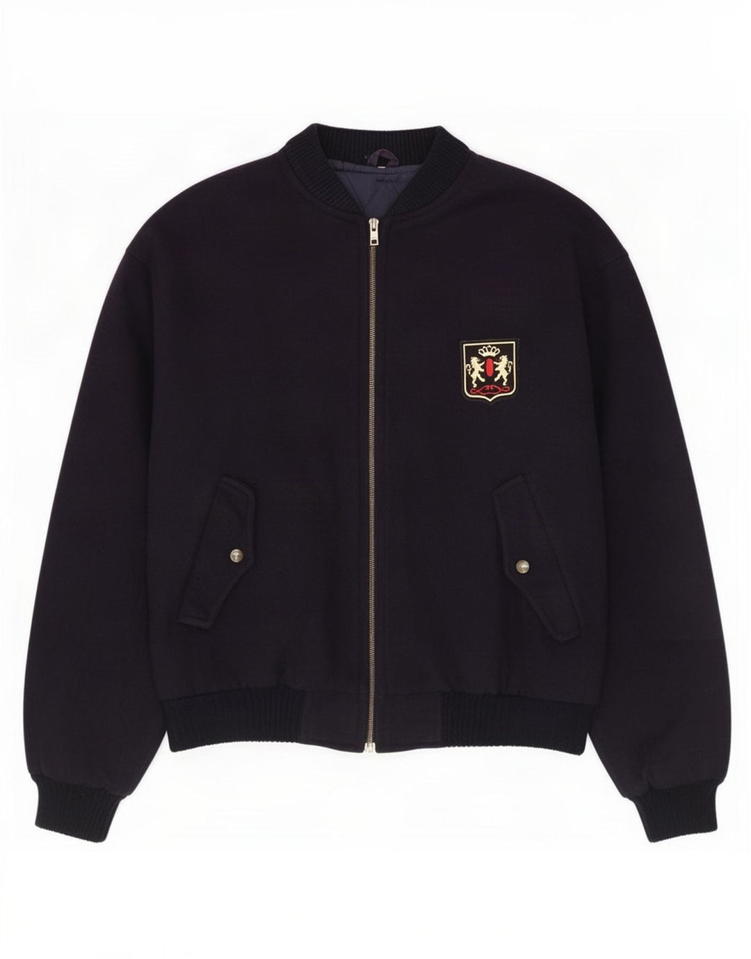 Giubbotto bomber vintage da uomo UK 40 grande in lana blu navy