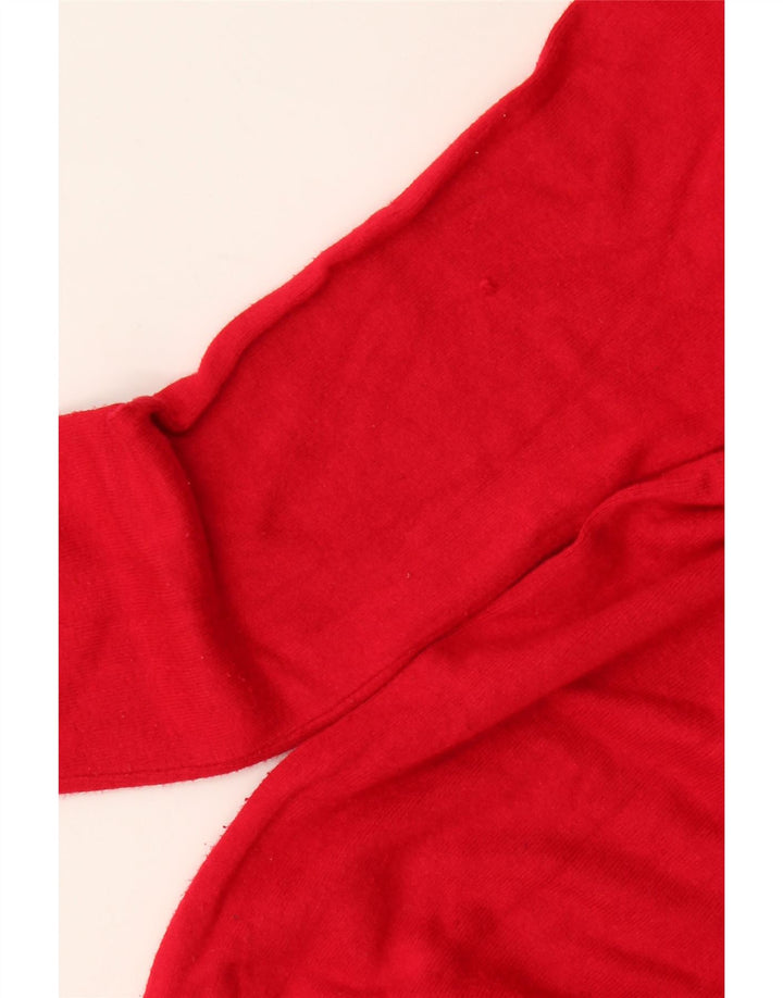 Maglione maglione girocollo da donna Zara UK 10 piccolo rosso viscosa