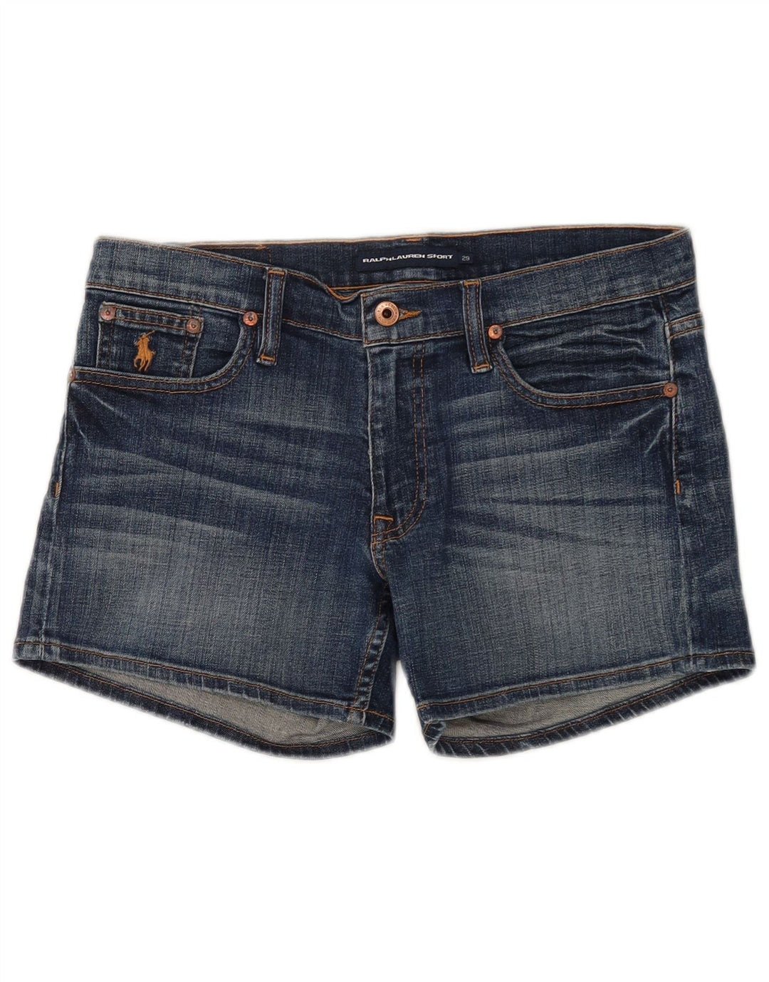 Pantaloncini di jeans da donna Ralph Lauren W29 cotone blu medio