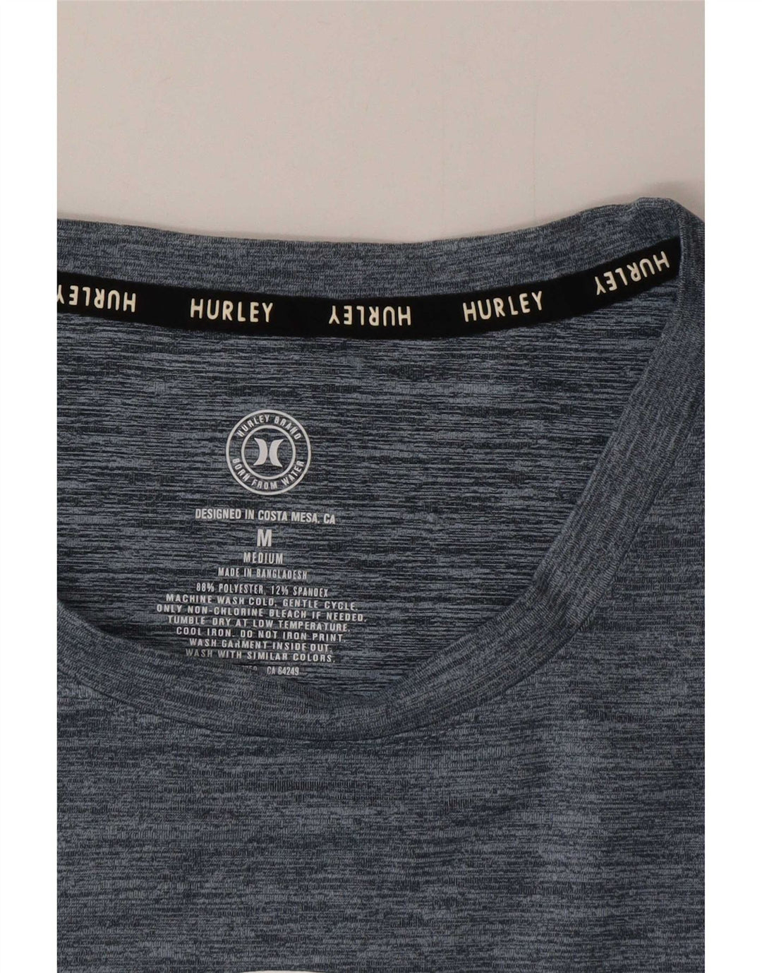 T-shirt grafica da uomo Hurley Top in poliestere mélange medio blu navy