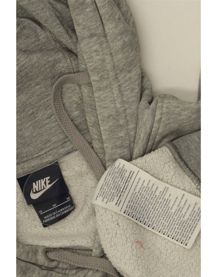 Felpa con cappuccio grafica Nike da uomo in cotone chiazzato grigio medio