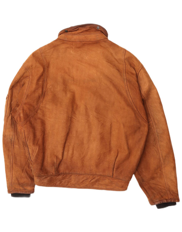 Giacca in pelle da uomo vestibilità ampia Dainese IT 50 in pelle marrone medio