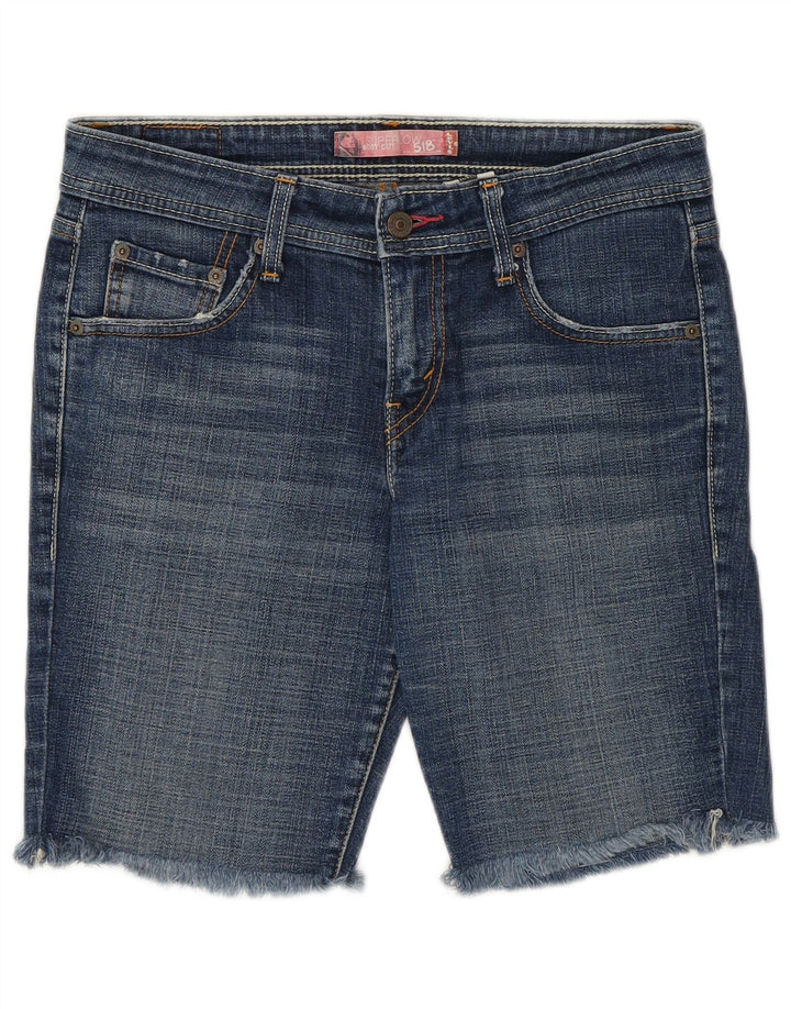 Pantaloncini di jeans a vita bassa Levi's da donna 518 taglia 7 media W30 cotone blu