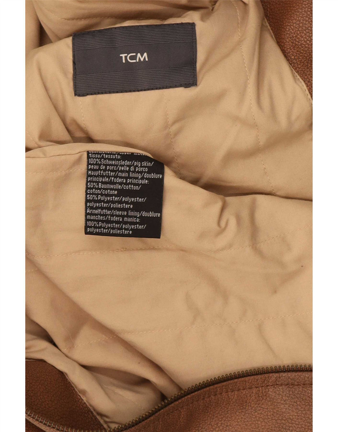 Giacca da motociclista in pelle da uomo TCM UK 38 Marrone medio