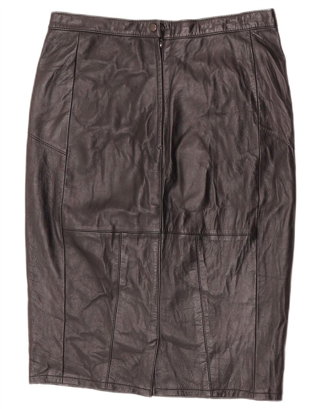 VINTAGE Womens Leather Skirt W30 Medium  Black