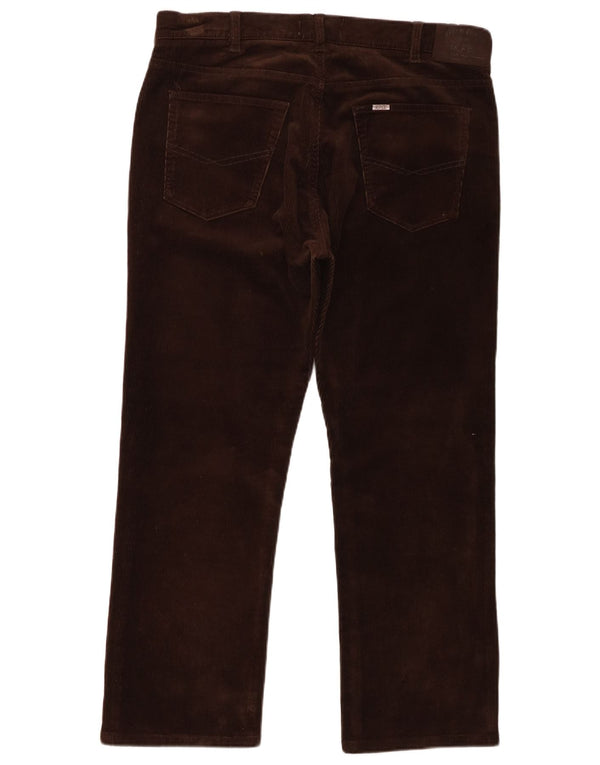 Pantaloni dritti da uomo in velluto a coste Rifle W36 L28 in cotone marrone