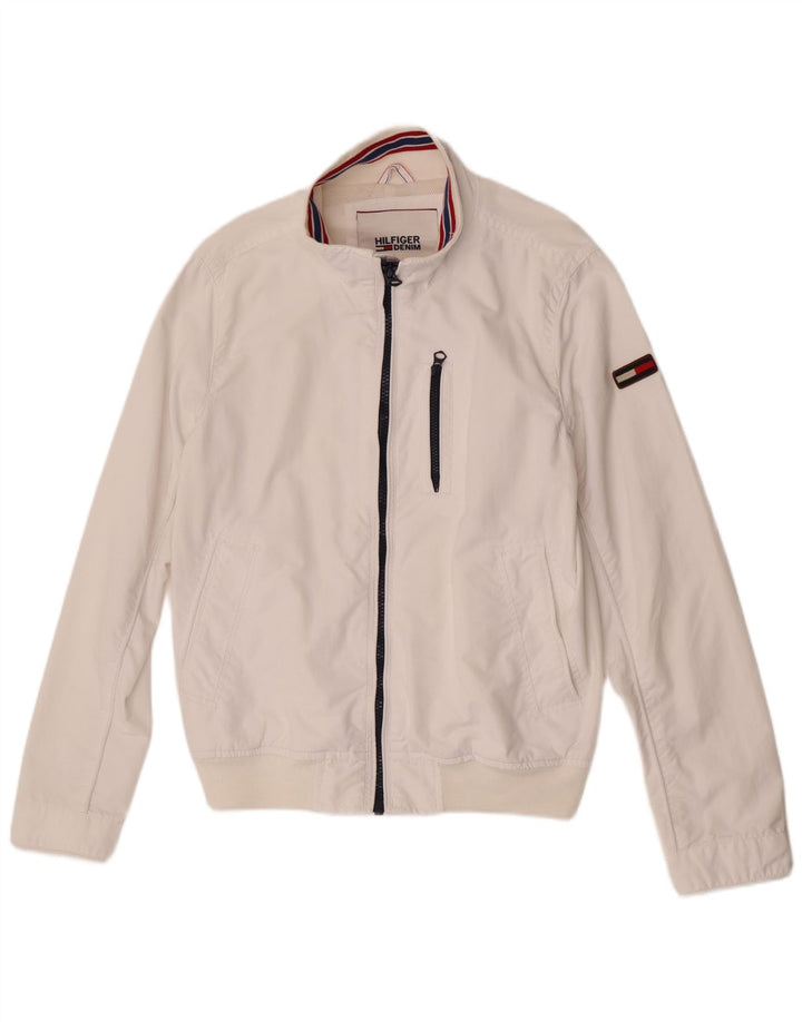 Giubbotto bomber da uomo Tommy Hilfiger UK 38 nylon bianco medio