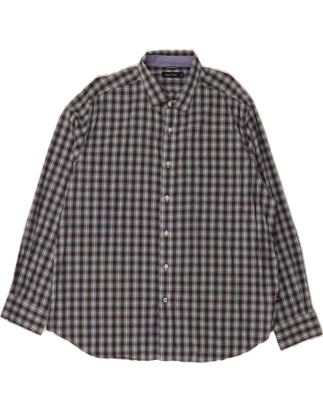 NAUTICA Mens Shirt 2XL Green Check Cotton Vintage Nautica and Second-Hand Nautica from Messina Hembry 