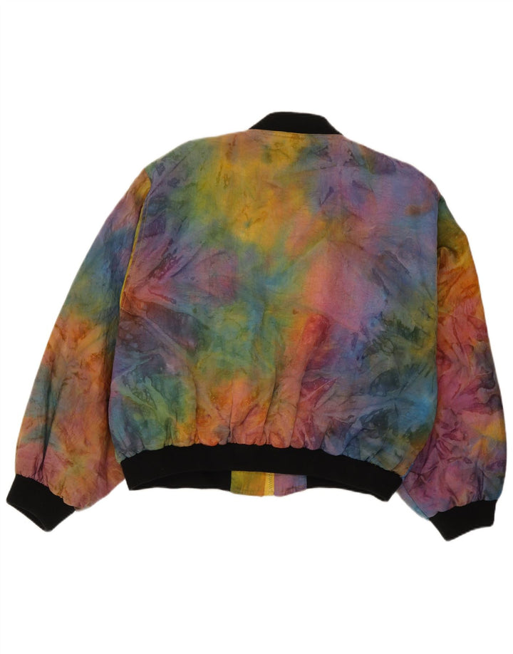 Giubbotto bomber vintage da donna IT 42 medio multicolore in poliammide tie-dye