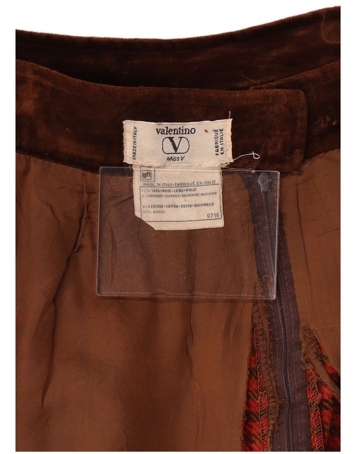 VALENTINO Gonna da donna a trapezio Miss V W30 rossa media in lana pied de poule