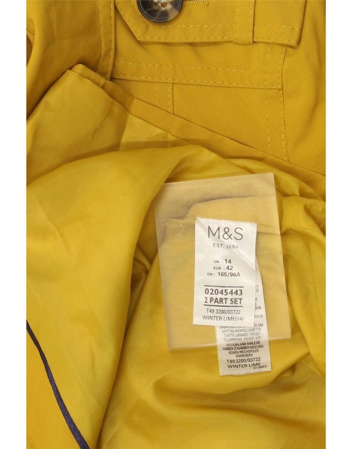 Trench da donna Marks & Spencer UK 14 poliestere giallo medio