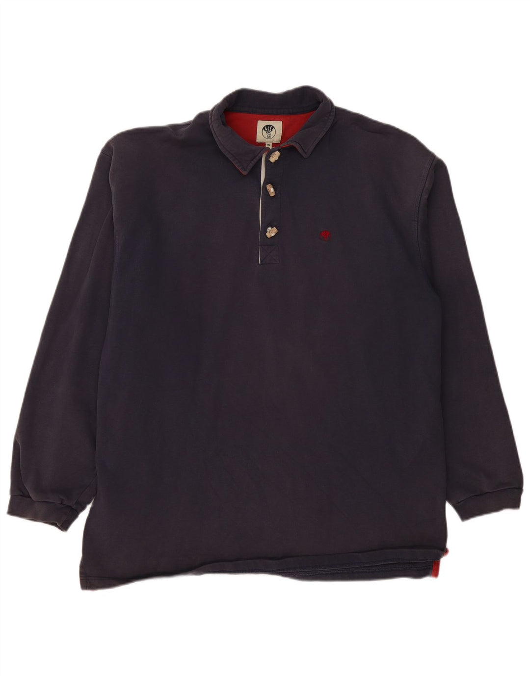 Polo da uomo a maniche lunghe FAT FACE XL in cotone blu navy