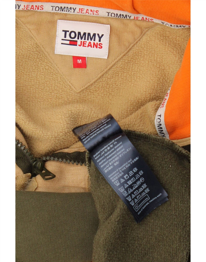 TOMMY JEANS Maglione oversize da uomo con cappuccio e zip, color block verde medio