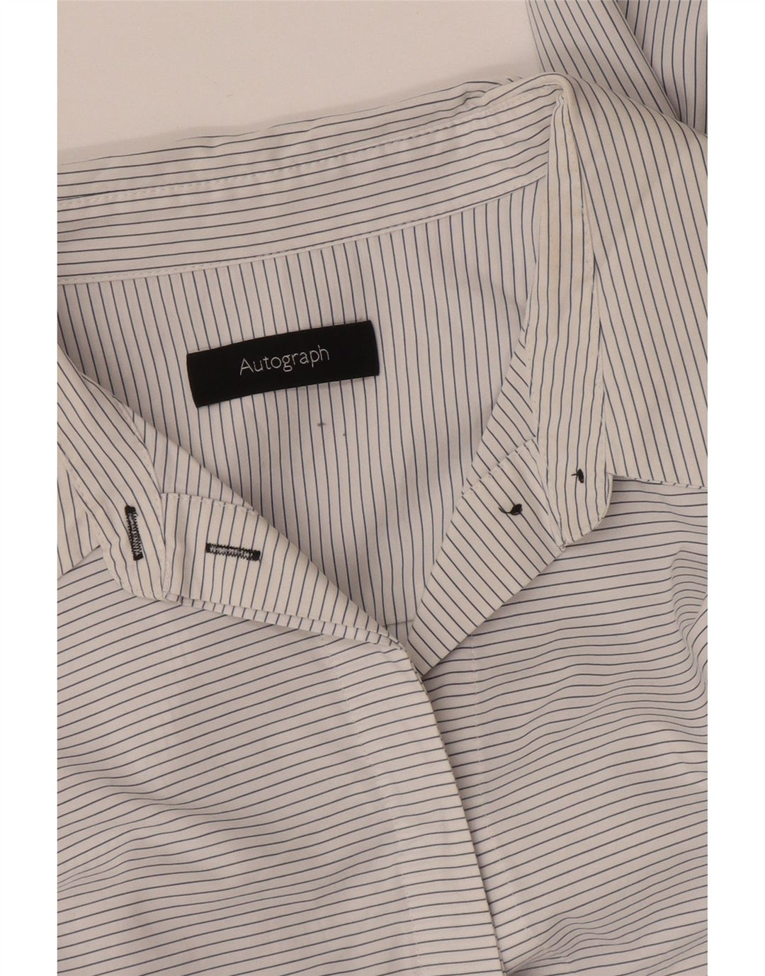 Abito camicia autografo da donna Marks & Spencer UK 14 medio bianco a righe