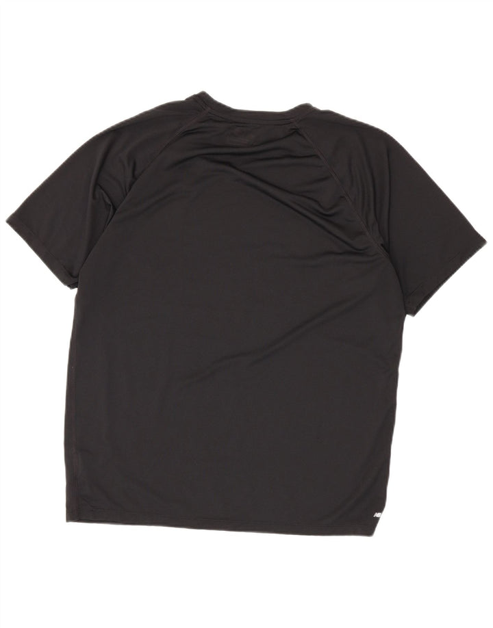 T-shirt grafica da uomo New Balance Top grande in poliestere nero