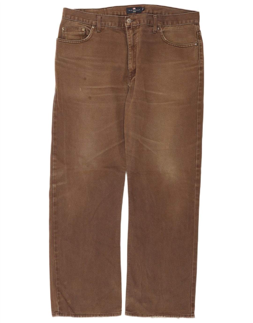 Jeans dritti da uomo Marks & Spencer Blue Harbour W38 L31 cotone marrone