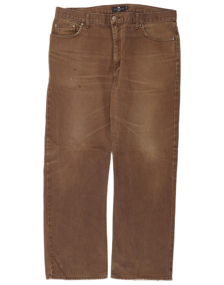 Jeans dritti da uomo Marks & Spencer Blue Harbour W38 L31 cotone marrone